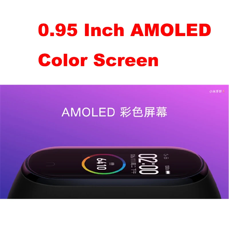 [Глобальная версия] смарт браслет Mi Band 4 0 95 &quotAMOLED цветной экран 5 атм