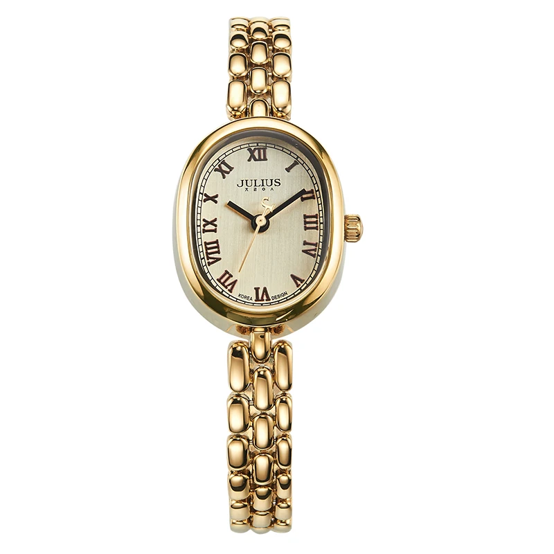 Юлий леди женские наручные часы Мода часов платье браслет цепочка Элегантный Прекрасный Бизнес девушка Валентина подарок на день рождения JA-861 - Цвет: Yellow Gold