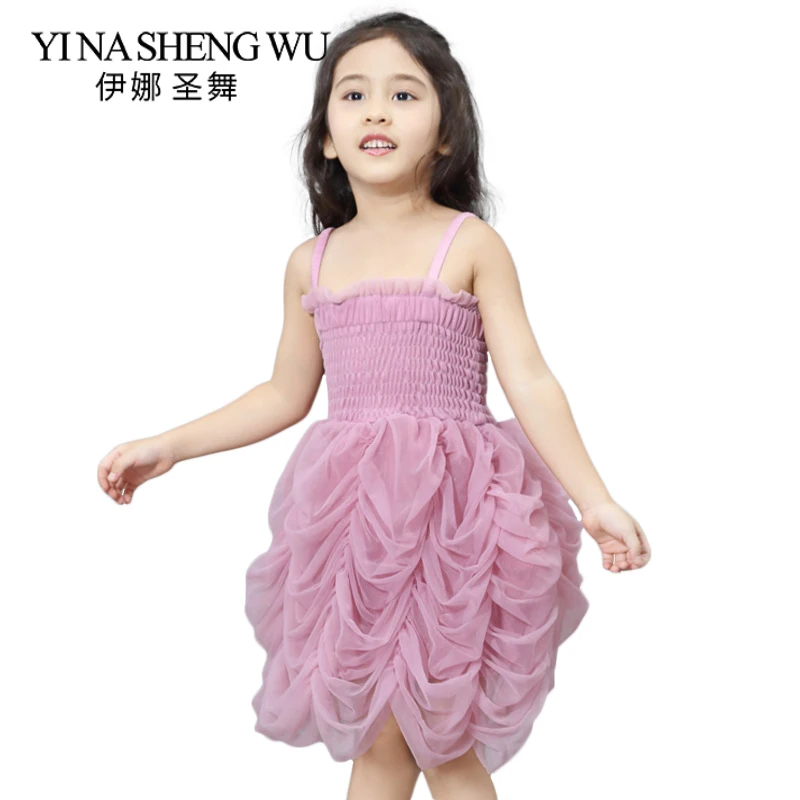 Girl Dress Princess Dress New Summer Fashion Flower Girl Tutu Ballet Dance Dress Mesh Tulle Wedding Party Dress Sleeveless Sling