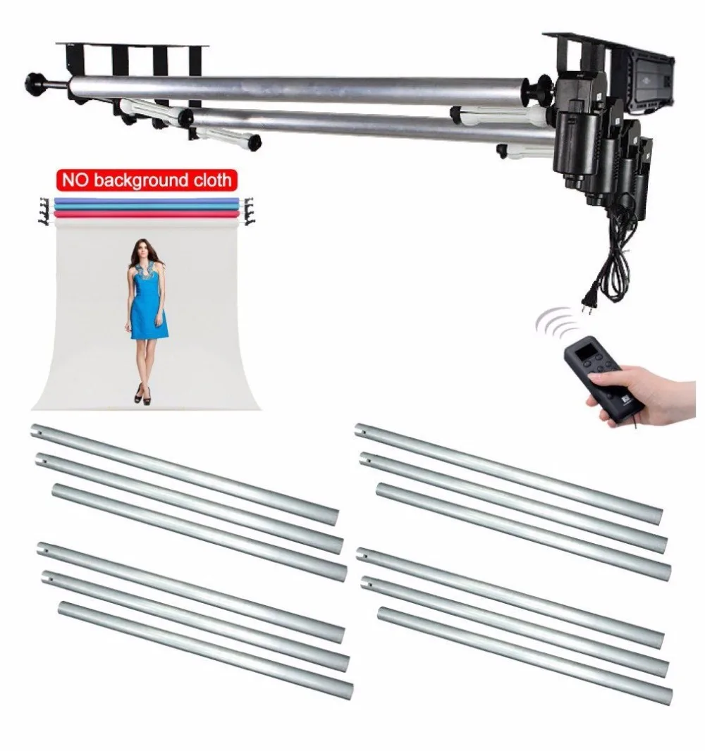 

Studio 4 Roller Motorized Background Support Stand System + 4PCS 3M Metal Crossbar Kit for Photography Video Photo