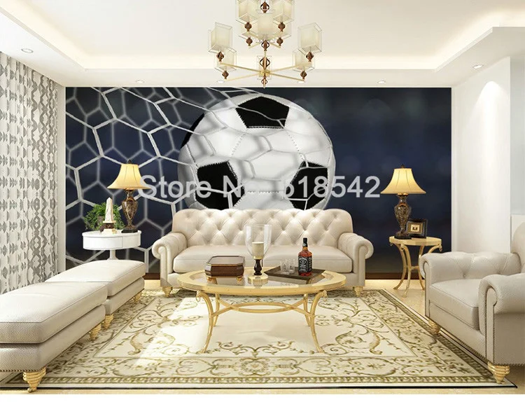 Пользовательские 3D настенные фрески обои стереоскопического Футбол Большая фреска обои современный минималистский Декор в гостиную обои Футбол