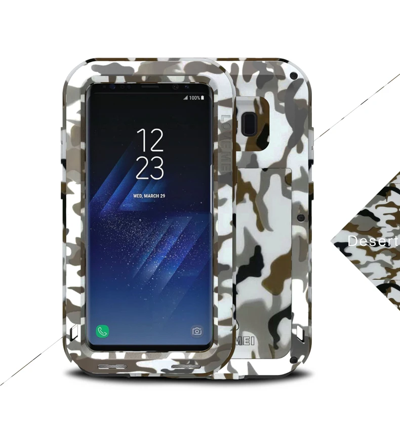 Камуфляжный металлический чехол LOVE MEI для samsung Galaxy S8 S8 Plus, алюминиевый защитный чехол для samsung S8 S8Plus, мощный противоударный чехол