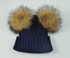 Navy natural fur