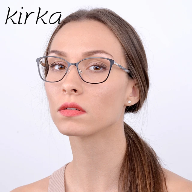 kirka eyeglasses frame metal optical retro black women glasses frame