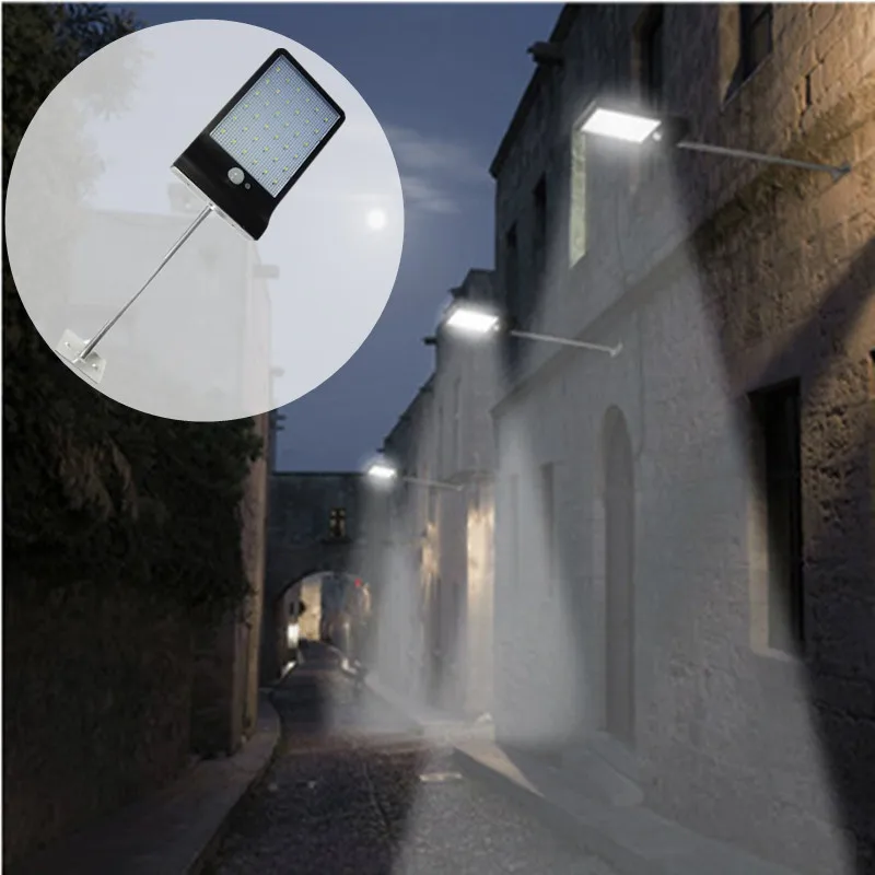 

Solar Led Motion Sensor Light Outdoor Waterproof Wall Light 36LED Solar Lamp With High Quality Panel And Aluminum Pole