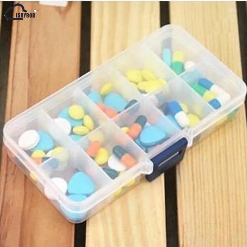 

ISKYBOB Nice Plastic 10 Slots Adjustable Jewelry Box Case Craft Organize Bag