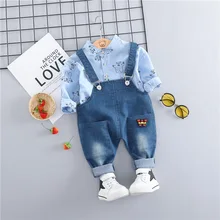 HYLKIDHUOSE/ г.; комплекты одежды для малышей; Повседневный стиль; комплекты одежды для маленьких мальчиков; рубашка с героями мультфильмов; комбинезон; Детский костюм