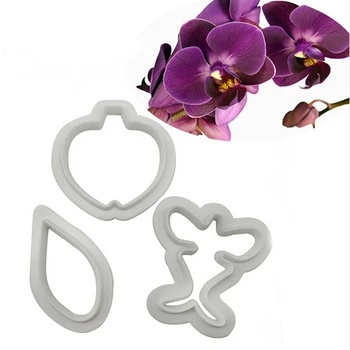 

3Pcs Flower Fondant Cake Embosser Butterfly Orchid Cutter Cookie Biscuit Molds Embossing Fondant Decorating Tools