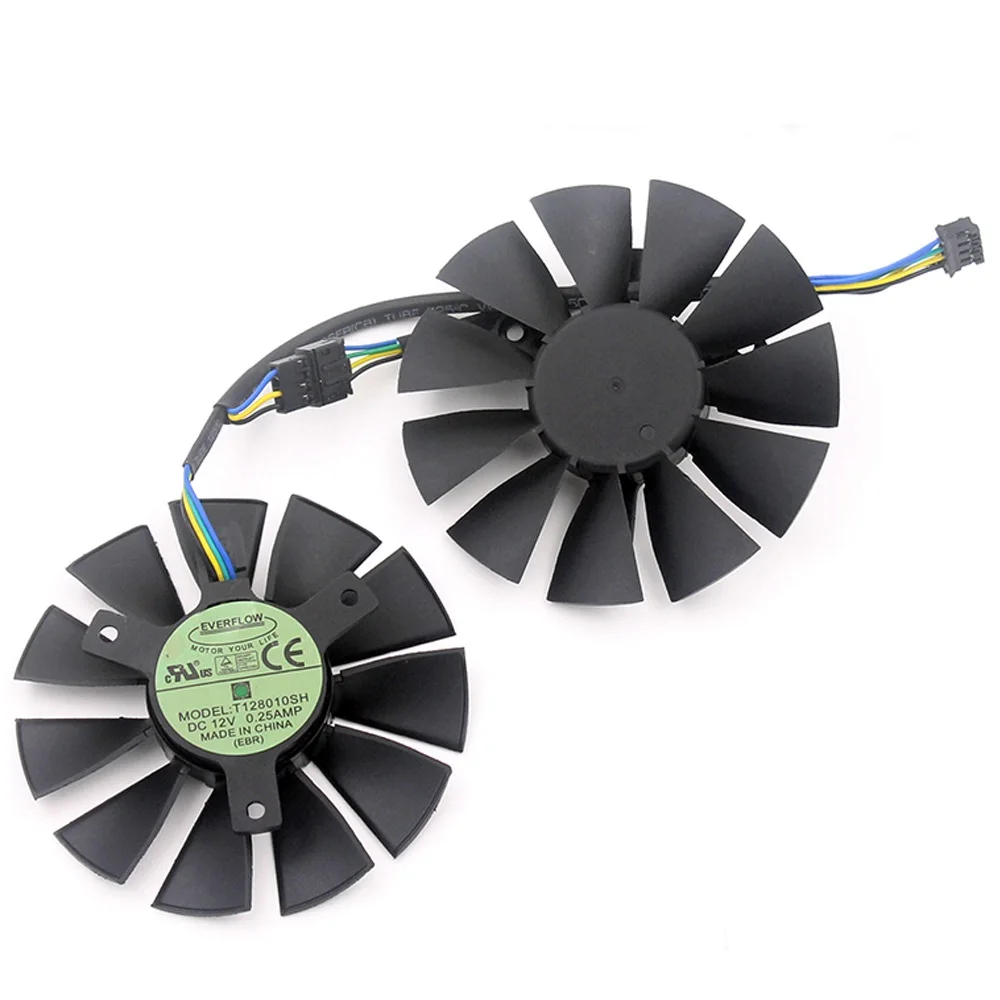 

75 MM Everflow T128010SH 12 V 0.25A BROCHES CDE 40mm Refroidisseur Ventilateur Pour ASUS Strix GTX 750 TI 960 1060 Graphique Car