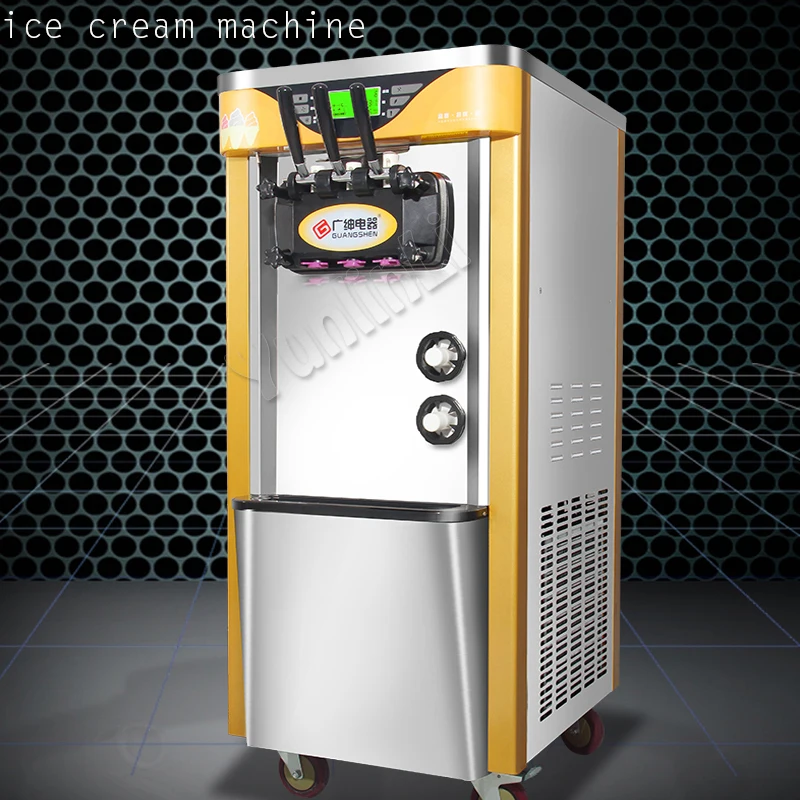 

Commercial 2100W soft ice cream machine automatic vertical all stainless steel 3 - color soft ice cream maker 220V BJH228CWD2