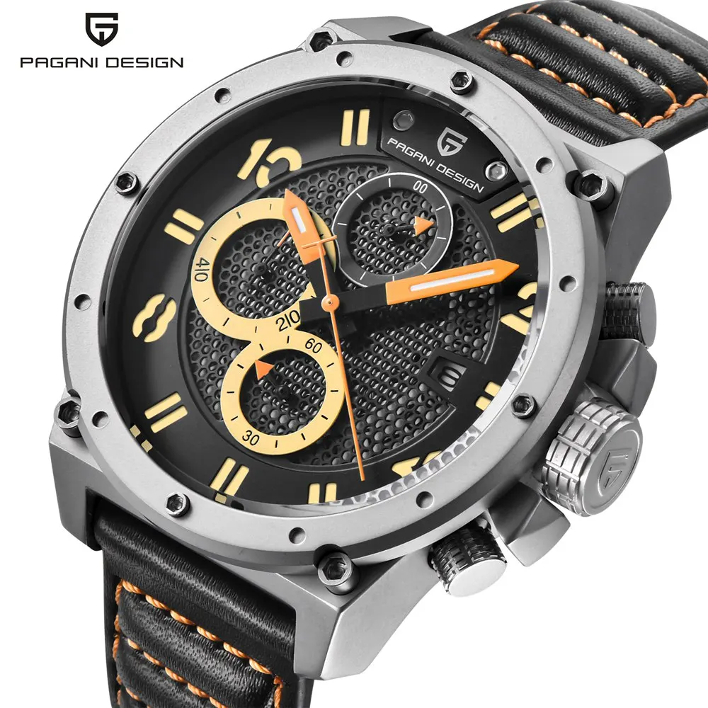 

PAGANI DESIGN Chronograph Sport Watch Men Luxury Brand Quartz Military Leather Men Wrist Watch Clock Male relogio masculino Saat