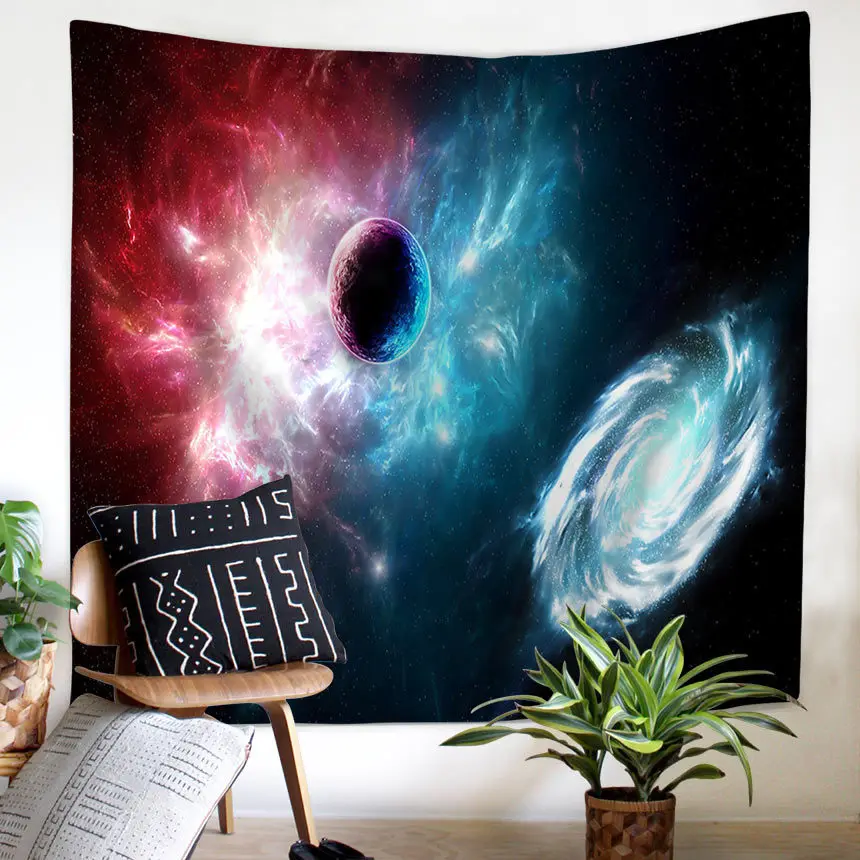 Colorful Psychedelic Starry Sky Universe Tapestry Wall Hanging