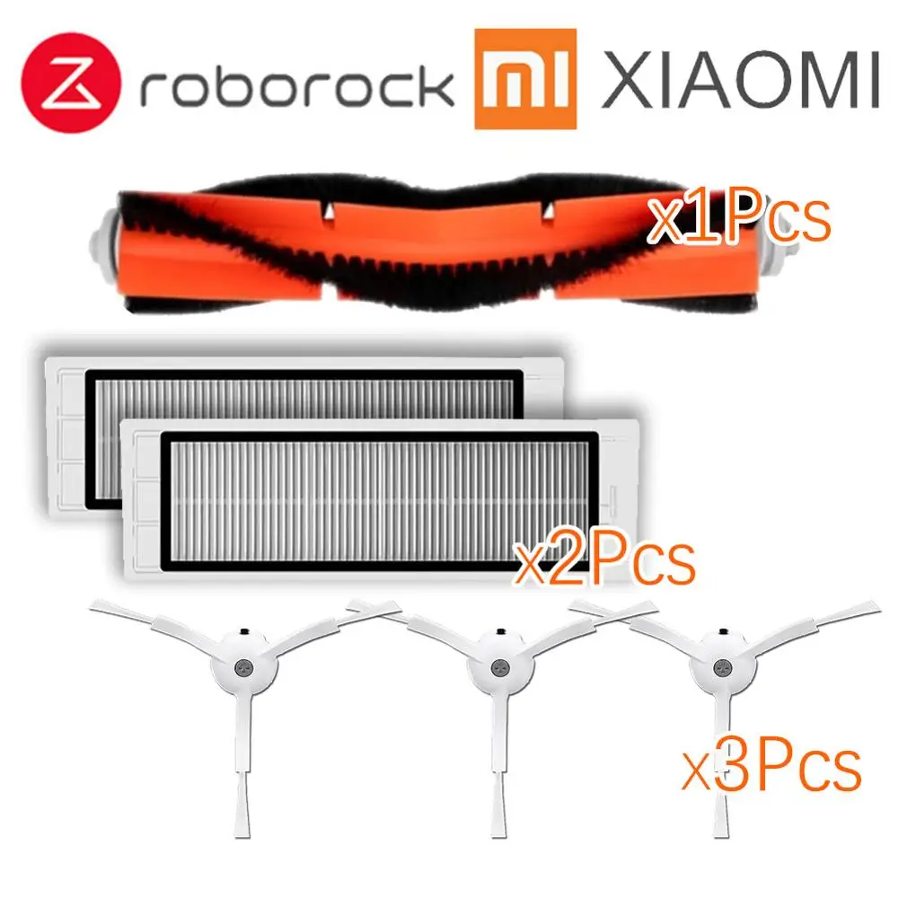 Замена для Xiaomi робот пылесос roborock S50 S51 запасные части наборы боковые щетки HEPA фильтр роликовая щетка - Цвет: 6Pcs a lot