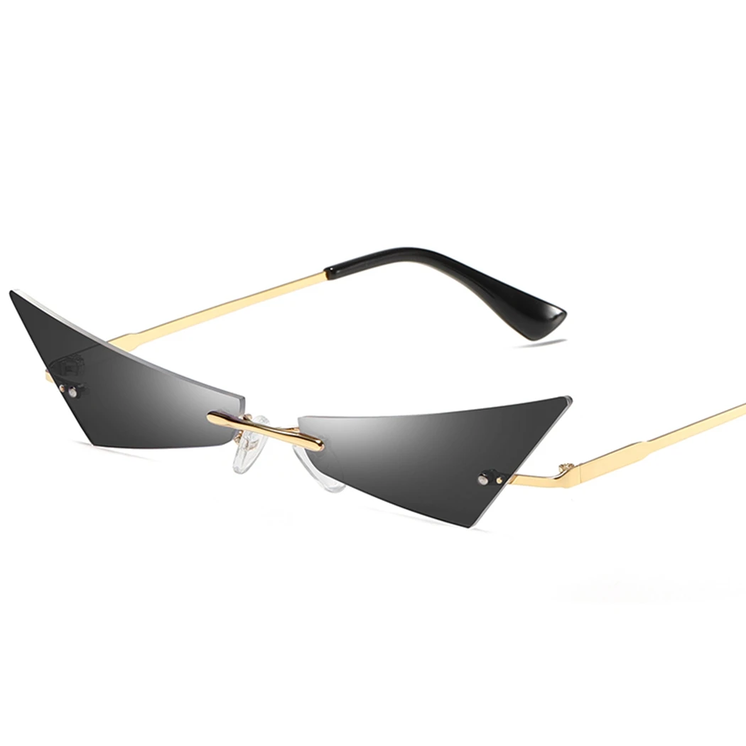 New Futuristic Rimless Mirror Sunglasses Women Men Fashion Small Narrow Polygon Sun Glasses Brand Designer Cateye Sunglass Shade