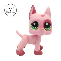 LPS игрушки GREAT DANE # 2598 стоячки dog розовая стоячка собака красные глаза pet toys бесплатная доставка