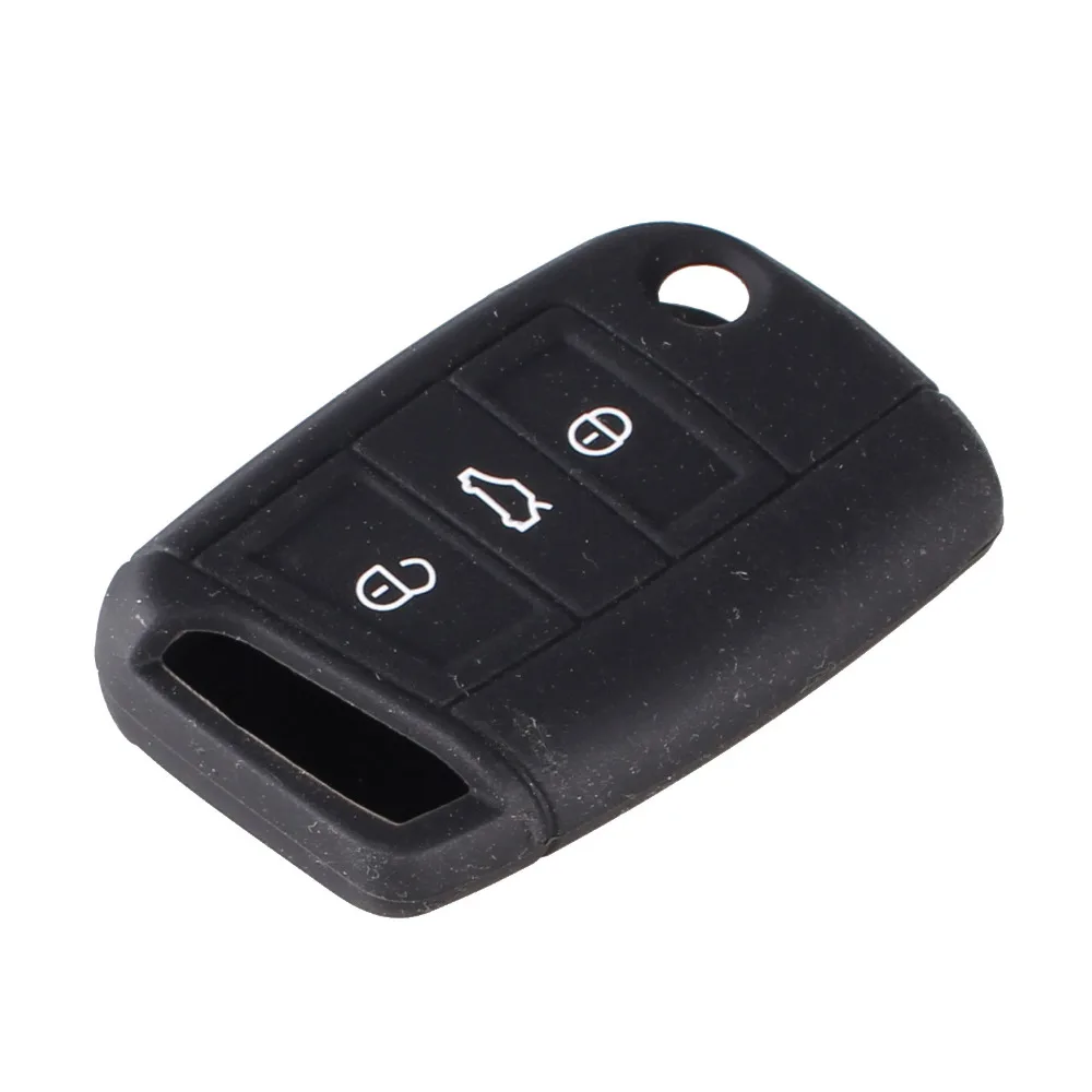 DANDKEY 3 кнопки силиконовый чехол для ключей от машины VW Polo Golf 7 Tiguan Skoda Octavia Kodiaq Karoq SEAT