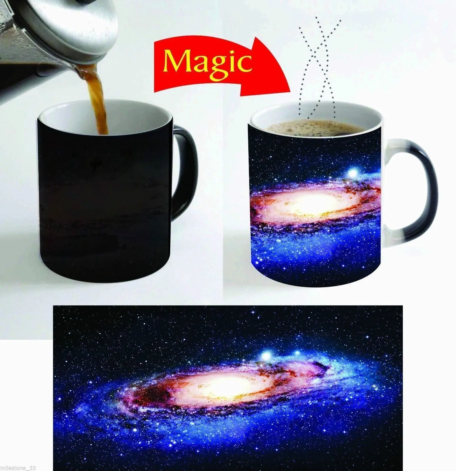 

Beautiful Galaxy Design Color Change Magic Mug Coffee Tea Mug 11 Oz. for Gift