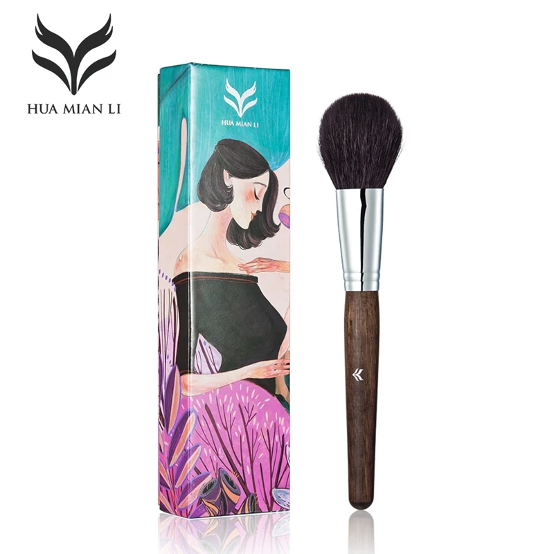 HUAMIANLI Brand Loose Powder Makeup Brushes Set Pro Soft Goat Hair Wood Blush Make Up Brush Cosmetic Tool With Pretty Box | Красота и