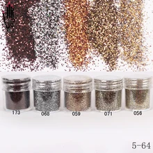 1 баночка/коробка 10 мл для дизайна ногтей 5 кофейных Цветов Блестки для ногтей тонкая пудра для украшения ногтей на выбор 300 цветов 5-64