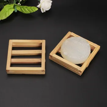 

New Arrival Small Square Soap Dish Wooden Soap Holder Soapbox Bathroom Accessories 7.5*7.5CM W8657