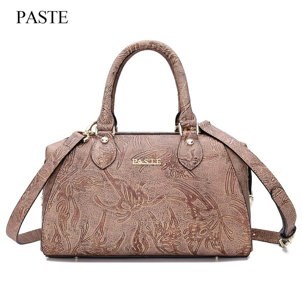 

Guarantee 100% Genuine Leather Shoulder Bag Embossing Handbags Women Real Leather Vintage Totes Female Messenger Bag piel bolsos