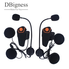 Dbigness 2 шт. BT-S2 водонепроницаемый мотоциклетный мото беспроводной Bluetooth шлем домофон гарнитура с функцией FM