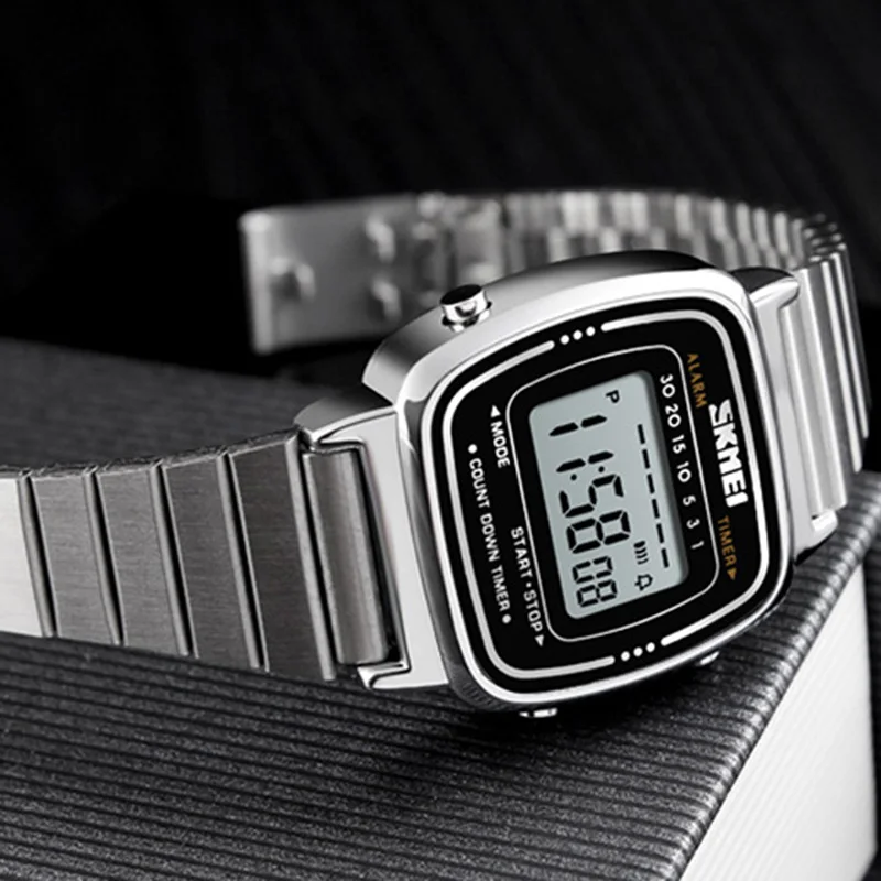 Women Dress Watches Luxury Brand Ladies Digital Watch Stainless Steel