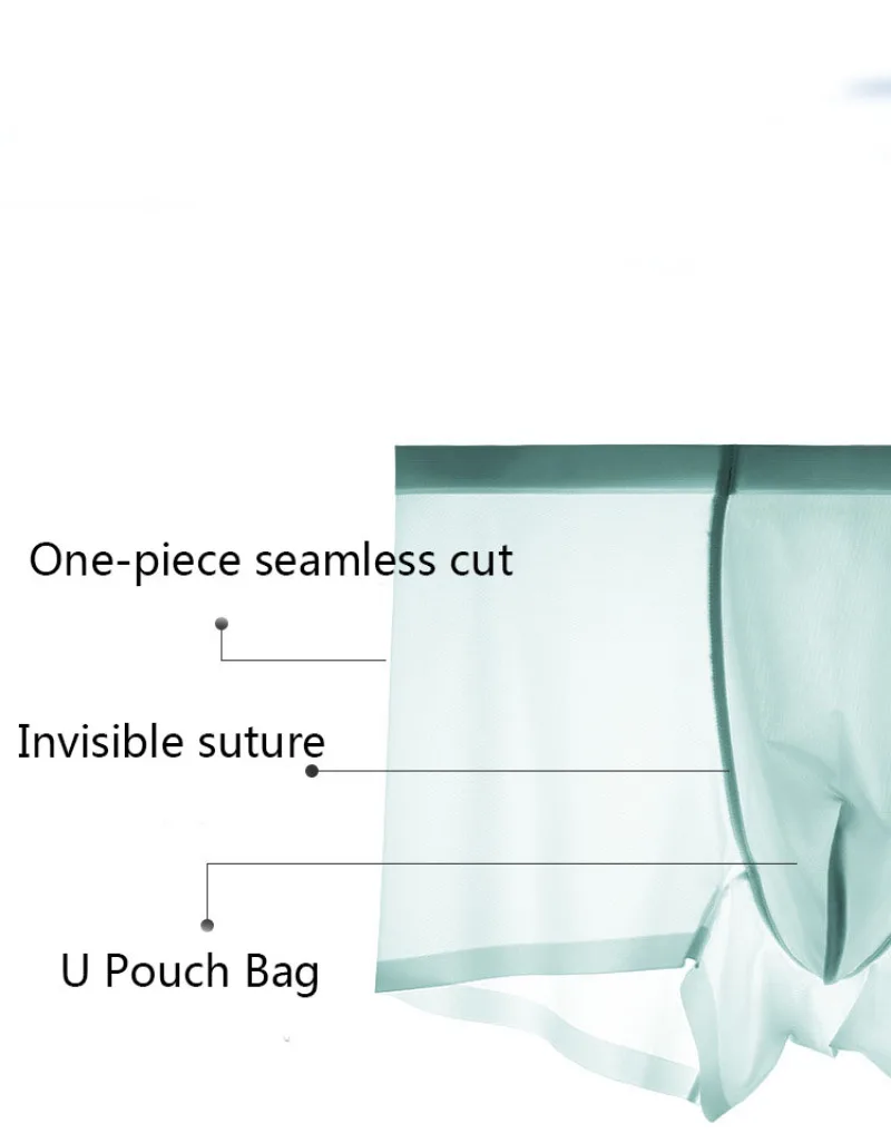 Ультра-тонкий открытый Шелковый бесшовный Мужское нижнее белье быстросохнущие однотонные прозрачные дышащие мужские боксеры U Pouch Soft мужские шорты, боксеры