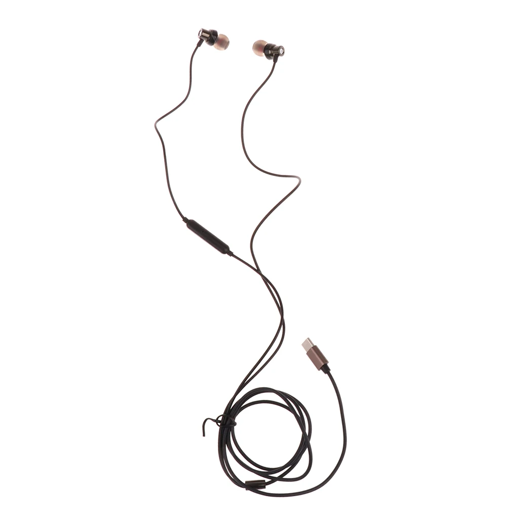 MagiDeal New Type C Earphone Earbud Stereo Headset Wired Control for Moto Z / Z Force Letv USB Type C Port Smartphones 2Colors
