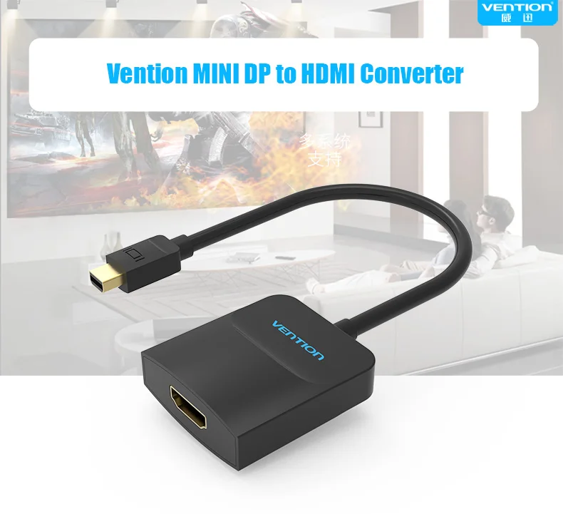 Vention мини дисплейный порт для интерфейса Thunderbolt к HDMI адаптер кабель для монитора Порт DP кабель для Apple MacBook Air iMac Pro Mac Surface Pro