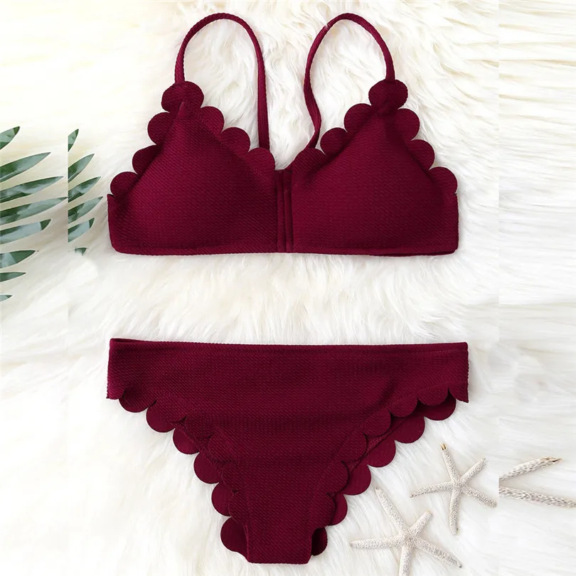 

WATER PRINCESS Women Bikini Set Manual Push-Up Padded Bra Beach Halter Swimwear 2 piece separate female swimsuit A30