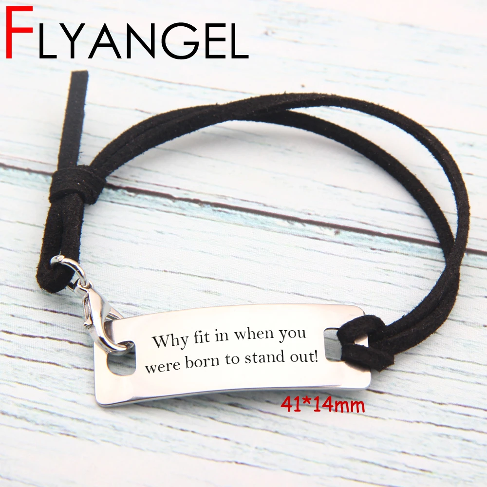 FLYANGEL кожаный шнур для драгоценностей браслет высокого качества с гравировкой