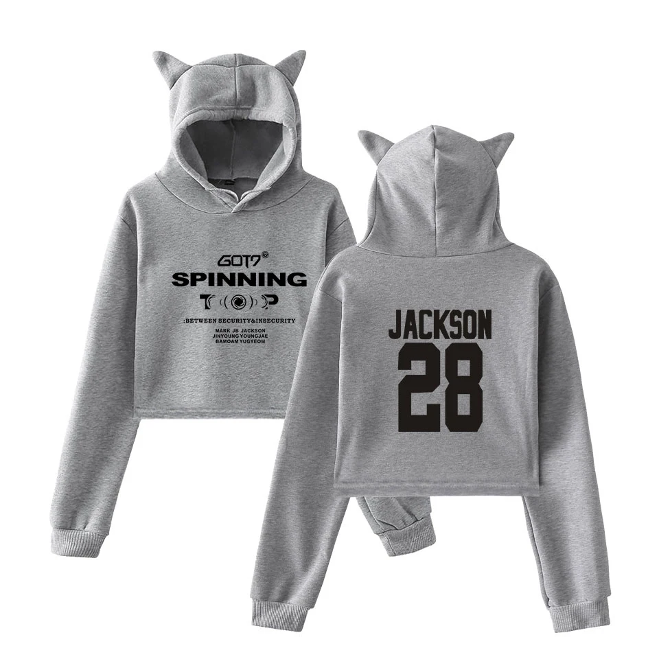 2019 GOT7 SPINNING TOP:BETWEEN SECURITY & INSECURITY fashion trend sala Cat Crop Top Women Hoodies Sweatshirt Sexy hot clothes 2019 GOT7 SPINNING TOP:BETWEEN SECURITY & INSECURITY fashion trend sala Cat Crop Top Women Hoodies Sweatshirt Sexy hot clothes
