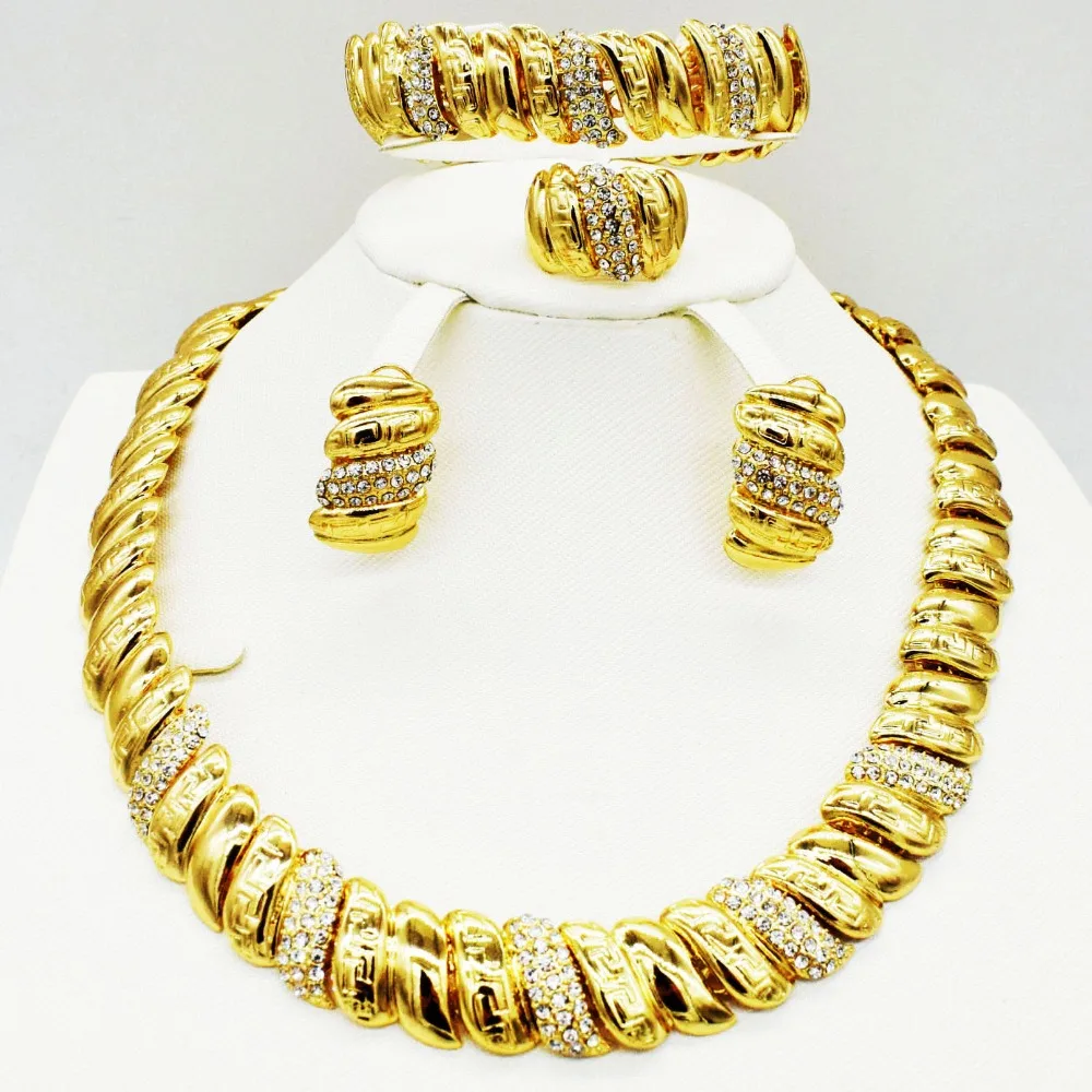 High quality Necklace Bangle Earring Ring Fine African jewelry sets