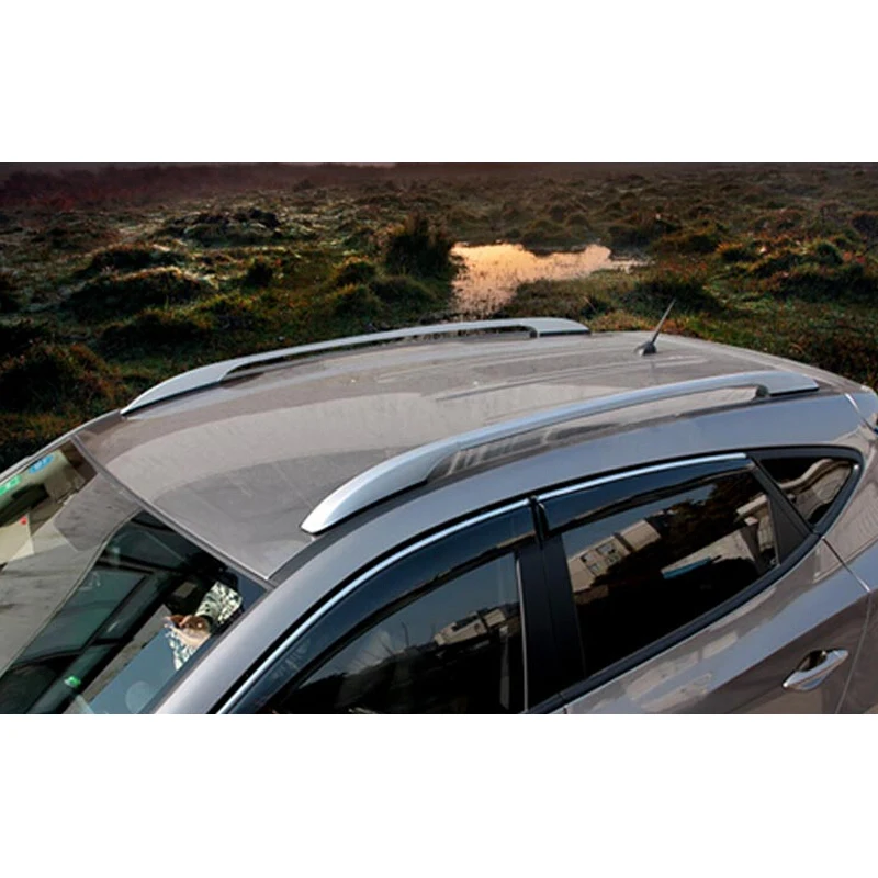 

Silver Top Roof Rails Rack Bar Luggage Carrier Bars Decoration Cover 1 Set For Mazda CX-5 CX5 2013 2014 2015