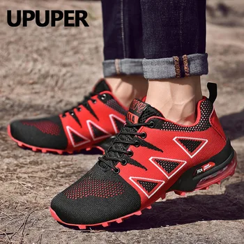 

Air Sole Men's Running Shoes Outdoor Sports Shoes Men Large Size Red Jogging Sneakers Breathable Training Athletic Shoes