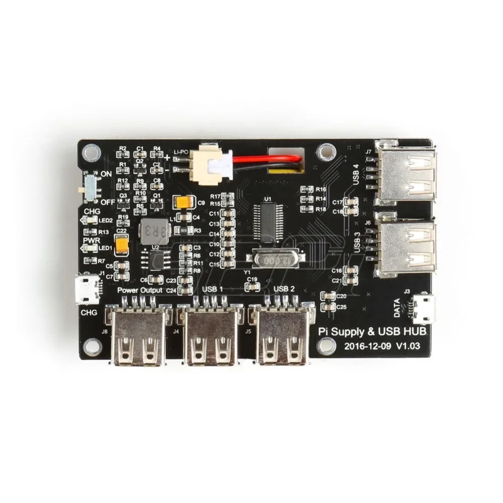 Оригинал 52Pi! Модуль питания концентратора USB 3800 с 5 портами 2 0 мАч не включает