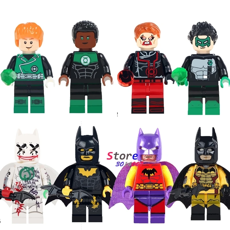 

Single super heroes Classic Batman Red Green Lantern Clark Kent Joker Exclusive building blocks models bricks toys for children