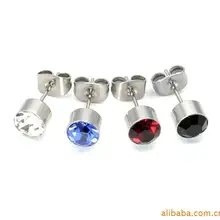 6 мм, 24 цвета, 100 шт, сталь, титан, драгоценный камень, кристалл, серьги-гвоздики, модные ювелирные изделия