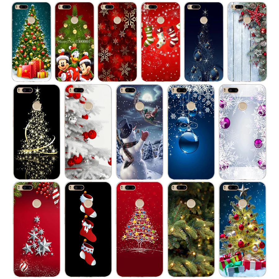 

38SD Christmas holiday Tree New Year Soft Silicone Tpu Cover phone Case for xiaomi redmi 4A 4X note 4 4x mi A1 A2 lite