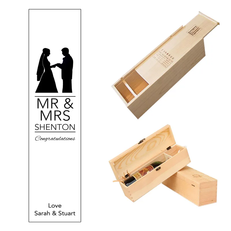  Free shipping 4PCSraw wood handmade lettering custom-made wine box Engagement wedding bridesmaid Be - 32918471492