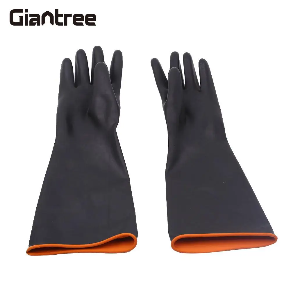 

2pcs Soft Waterproof Acid Alkali Resistant Industry Rubber Glove Gauntlet