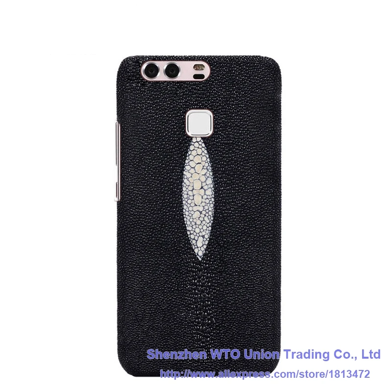 

Back Case For Huawei Ascend P9 5.2 Inch Top Quality Luxury Pearl Fish Skin Genuine Leather Customize Mobile Phone Rear Cover