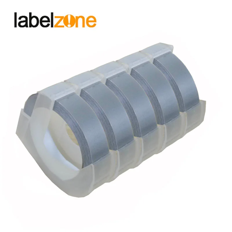 5pcs 9mm Silver 3D Embossing PVC Label Tape Compatible Dymo 1610 12965 Manual printer for Motex E101 Maker |