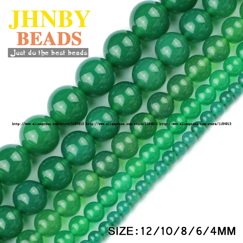 

JHNBY Green carnelian beads Natural Stone Round Loose beads ball 4/6/8/10/12MM handmade Jewelry bracelet necklace making DIY