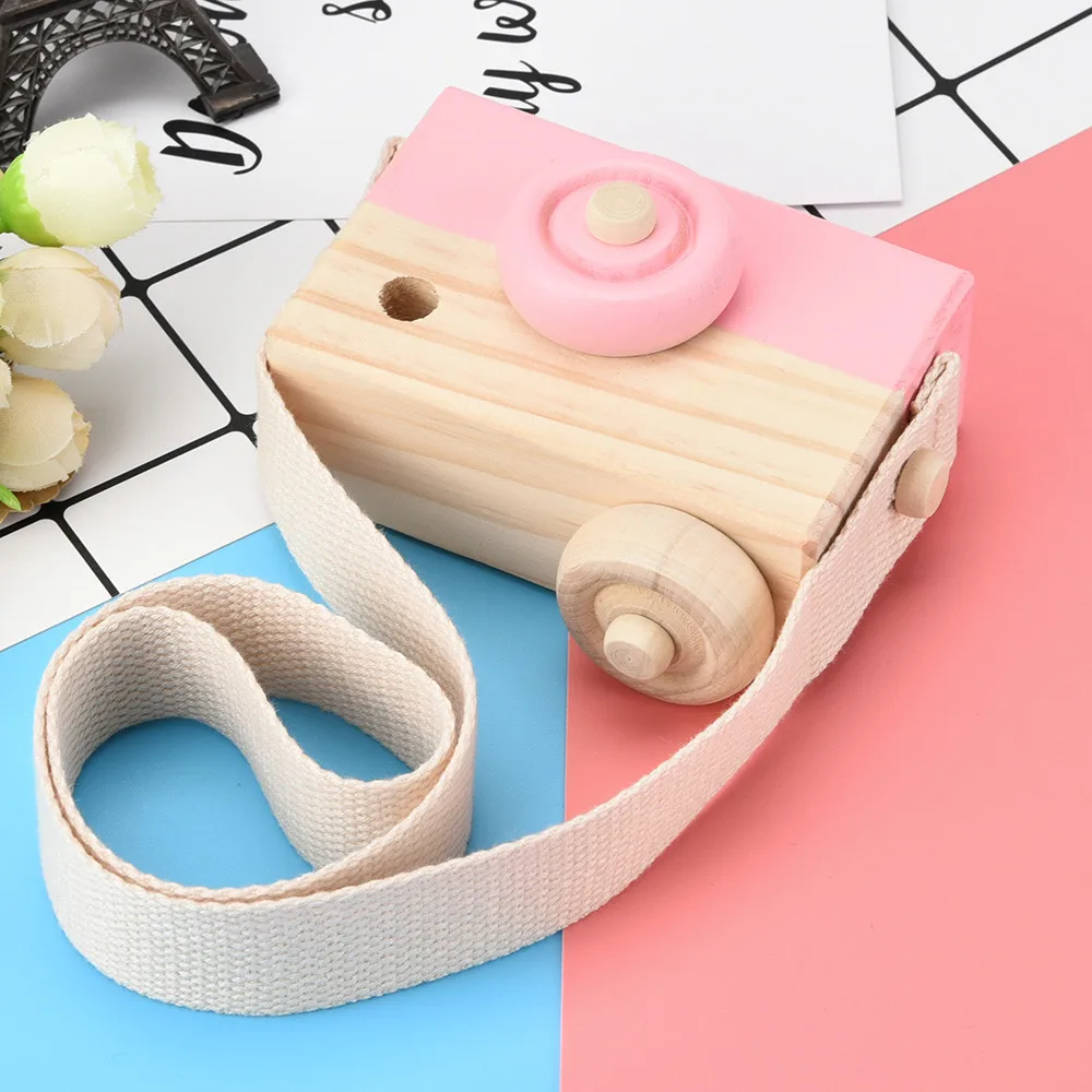 CHAMSGEND Wooden Toy Camera Kids Creative Neck Hanging Rope Toy