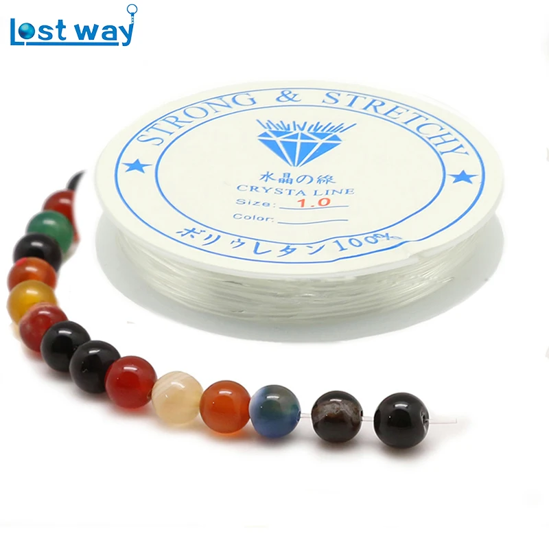 

0.7mm 0.8mm 1.0mm 1Roll/lot DIY Jewelry Beaded Elastic Cord DIY Clear Crystal Beading Stretch Line Rope Transparent String Cord