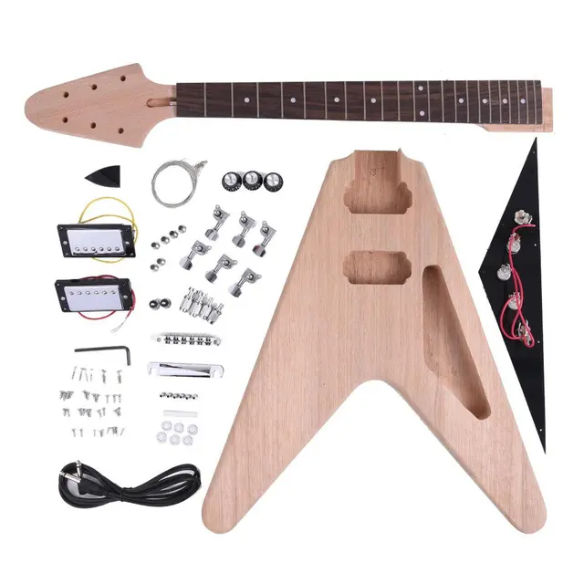 Cheap DIY inacabado Kit Guitarra Eletrica Mahogany Corpo Rosewood Fingerboard Bordo Neck china