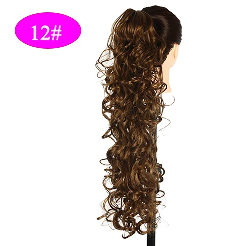 USMEI 32 дюйма длинные кудрявые когти зажим конский хвост поддельные волосы для наращивания накладные волосы конские хвосты конский хвост синтетические шиньоны - Цвет: 12