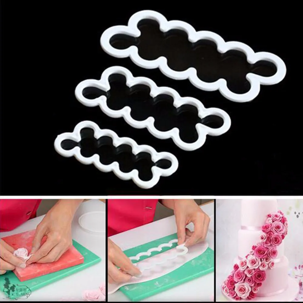 

Flower Rose Cake Molds Plastic White Rose Flower Fondant Cutter Cake Decorating Molds Biscuit Cutter Free Shipping 3 pcs/set